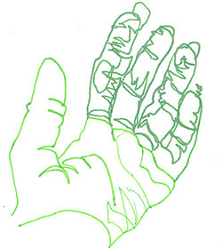 Hand contour drawing