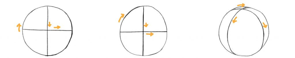 Drawing a rabbit face using a sphere.