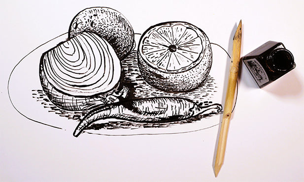 Still life with a reed pen