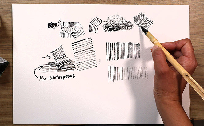 Texture study with a reed pen