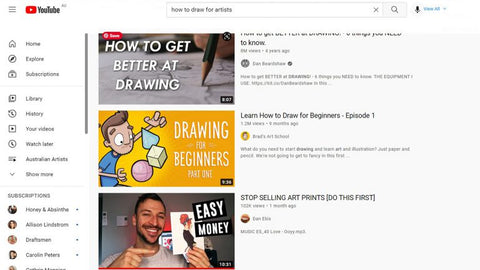 YouTube - Learn drawing and art online for free.