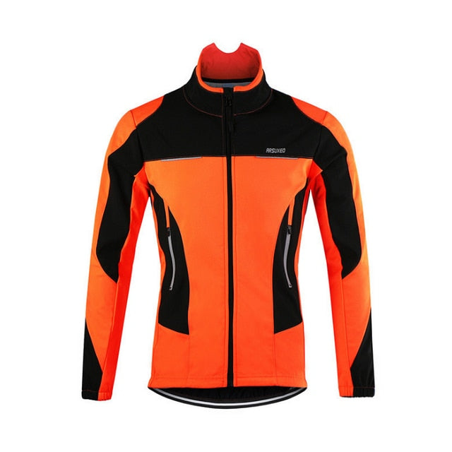 orange winter cycling jacket