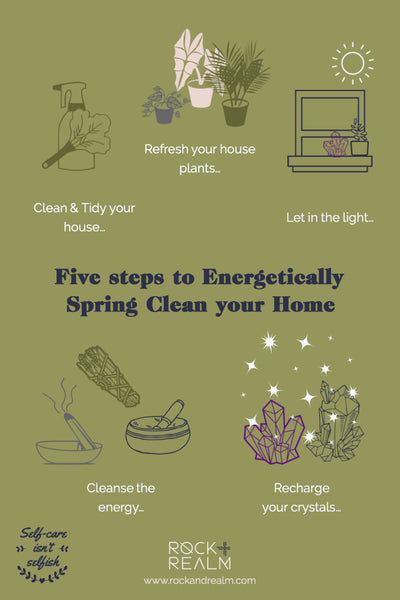 5 steps to energetically spring clean your home infographic