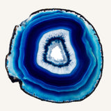 Dyed blue agate slice