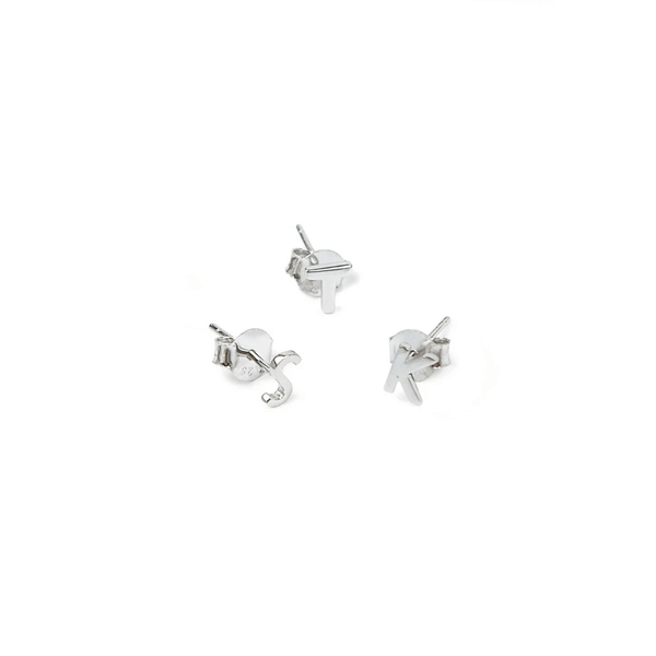 Sophie Store Little Letter Studs - Silver