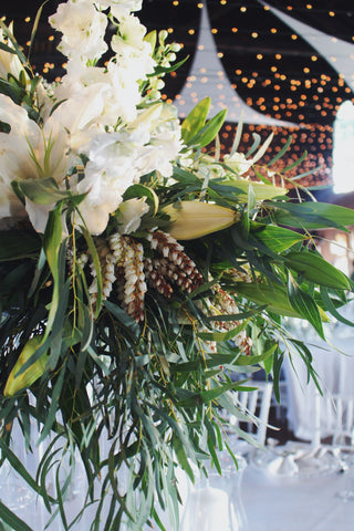 One of the centerpieces at the head table