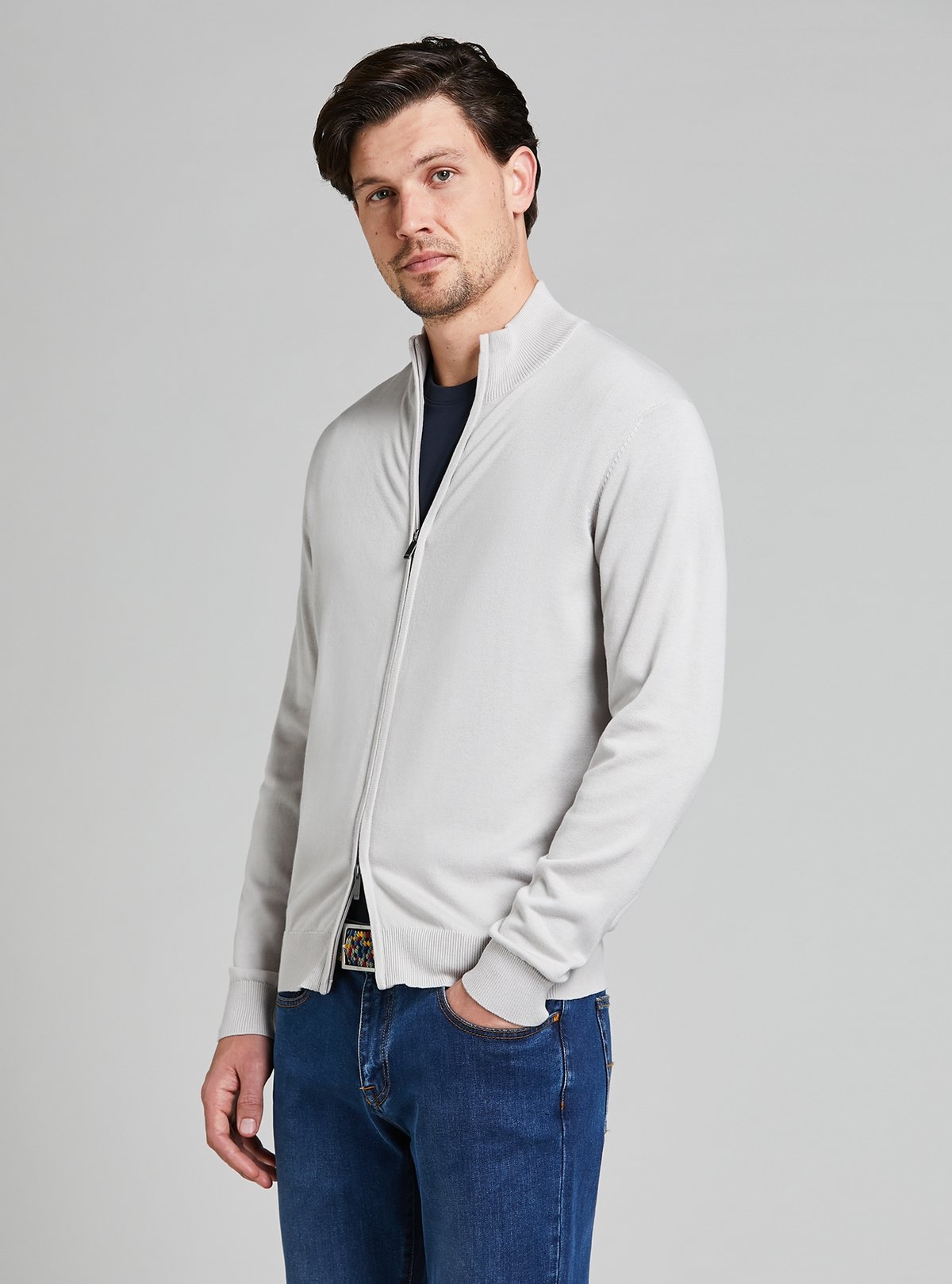 Cardigan full zip in cotone