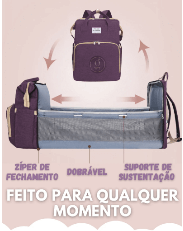 imagem da mochila virando berço