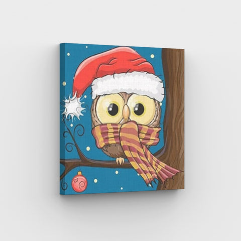 Christmas owl paint by numbers for kids