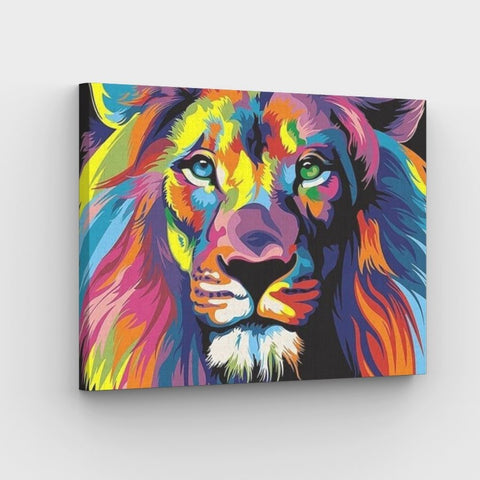 colorful lion paint by numbers