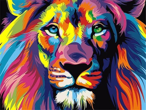 colorful lion easy painting idea
