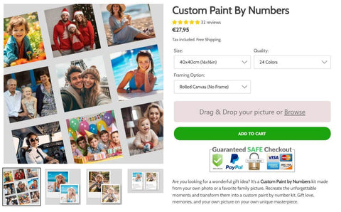 order custom paint by numbers canvas kit