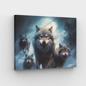 Roedel wolven Verf op nummer canvas