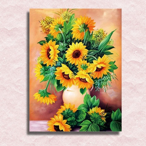 Levendige gele zonnebloemen canvas - Schilderen op nummer winkel