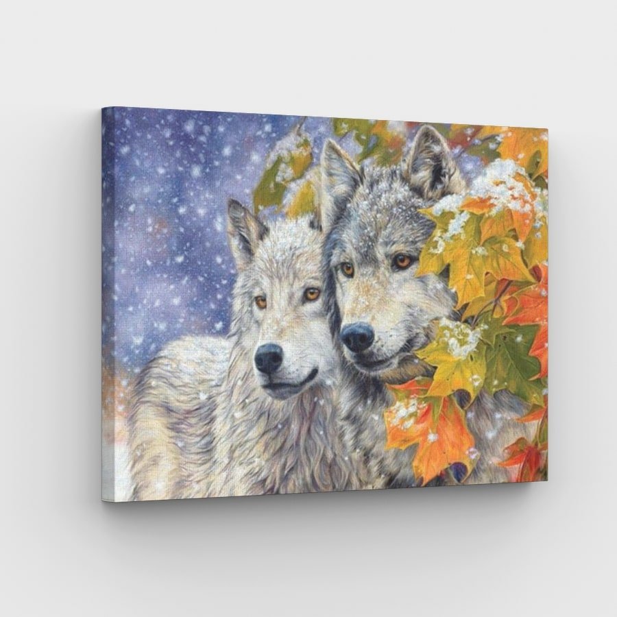 Pair of Wolves in the Snow - Paint by Numbers