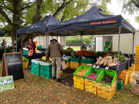 Streamside Organic Market stall at South Christchurch Market