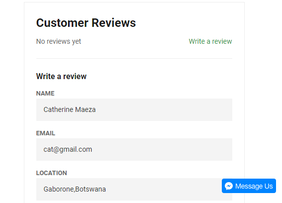 Customer Reviews - Dilwana - Botswana online shop