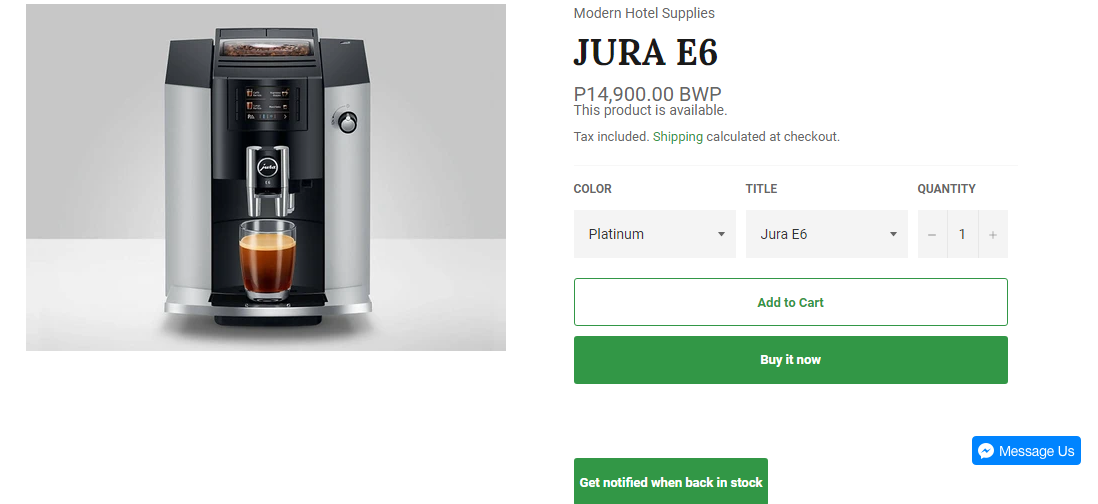 jura E6 - Botswana online shop - coffee machine