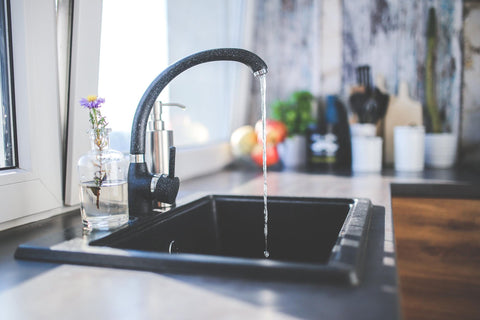 Tap water coming out of the kitchen sink