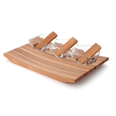 Square Serving Board with Cast Iron Tray