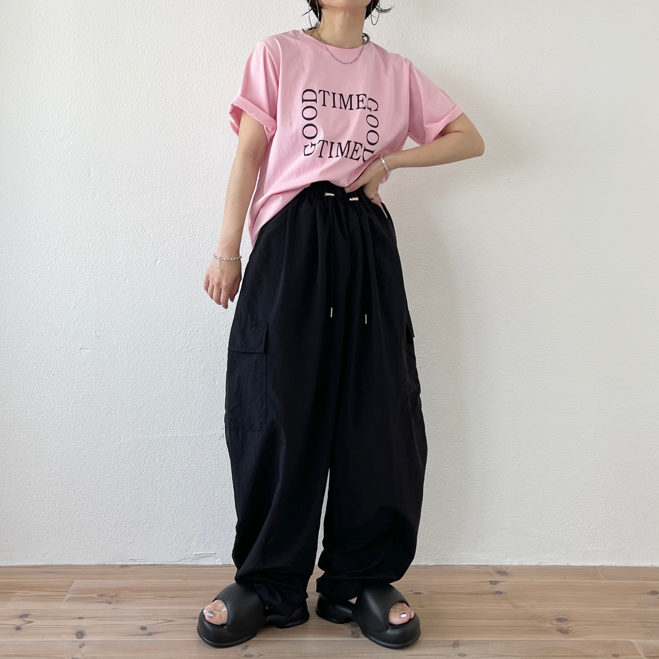 nylon cargo shaka pants / black | wee9s | ウィークス オフィシャル