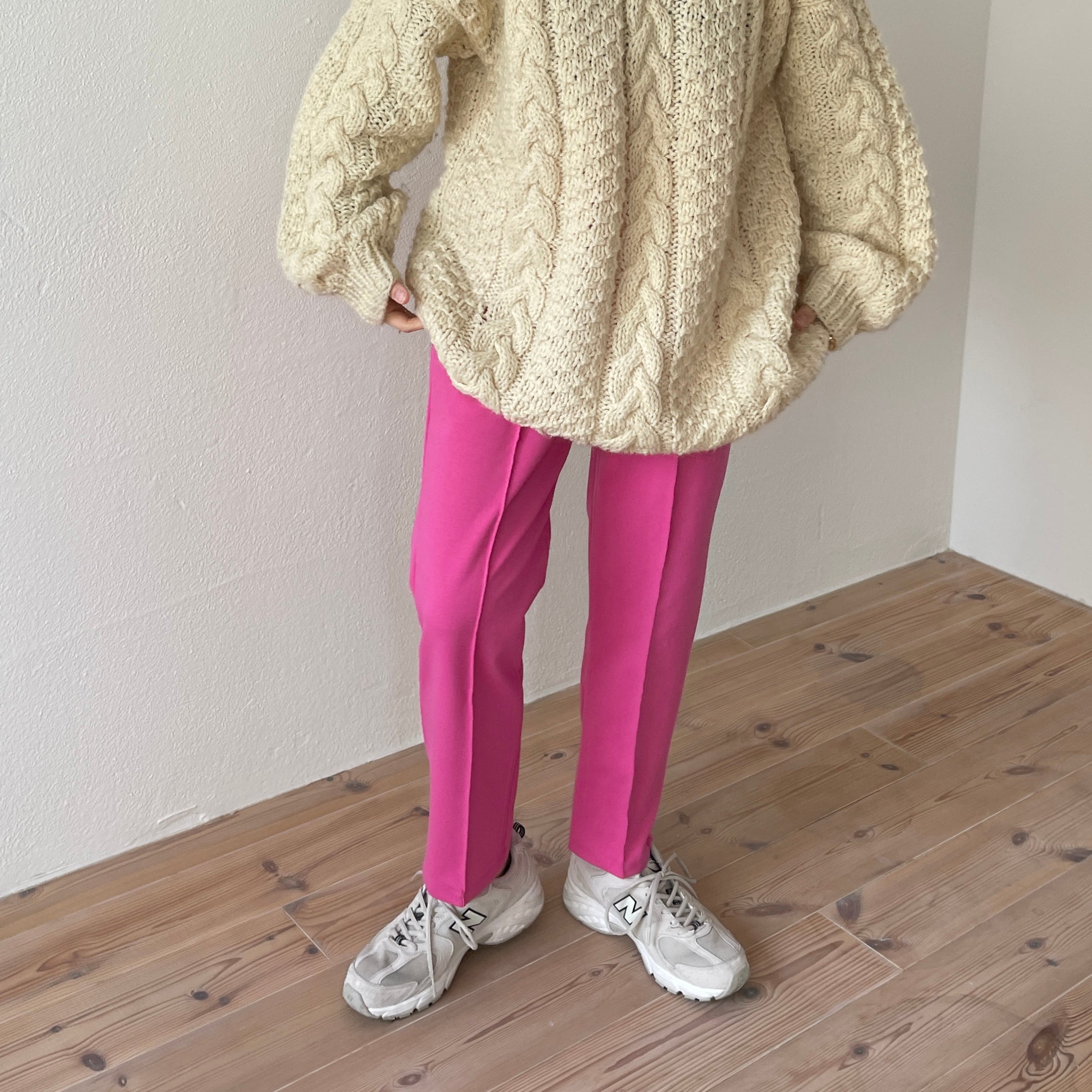 center line relax sweat pants / pink （センターラインリラックス