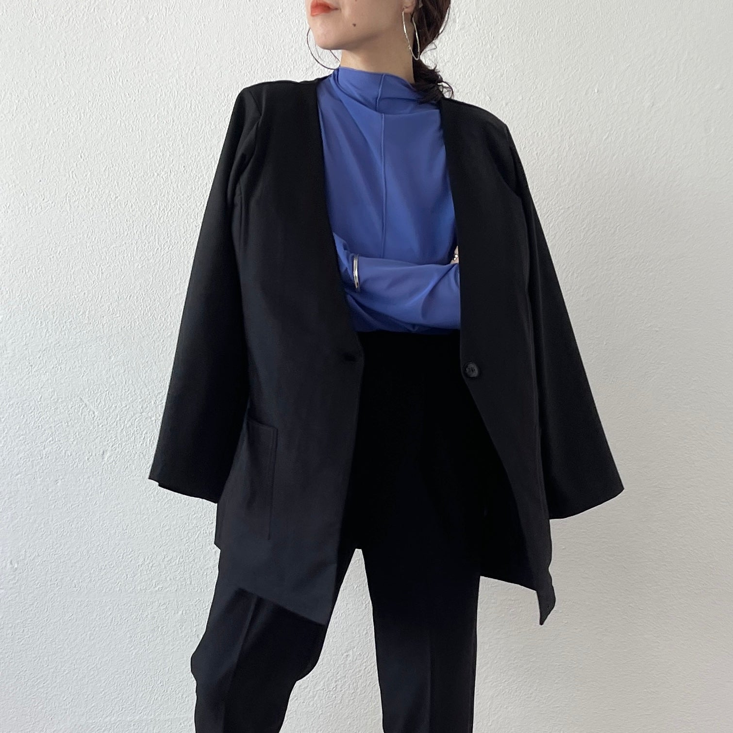 perfect silhouette no collar jacket / black （パーフェクト ...