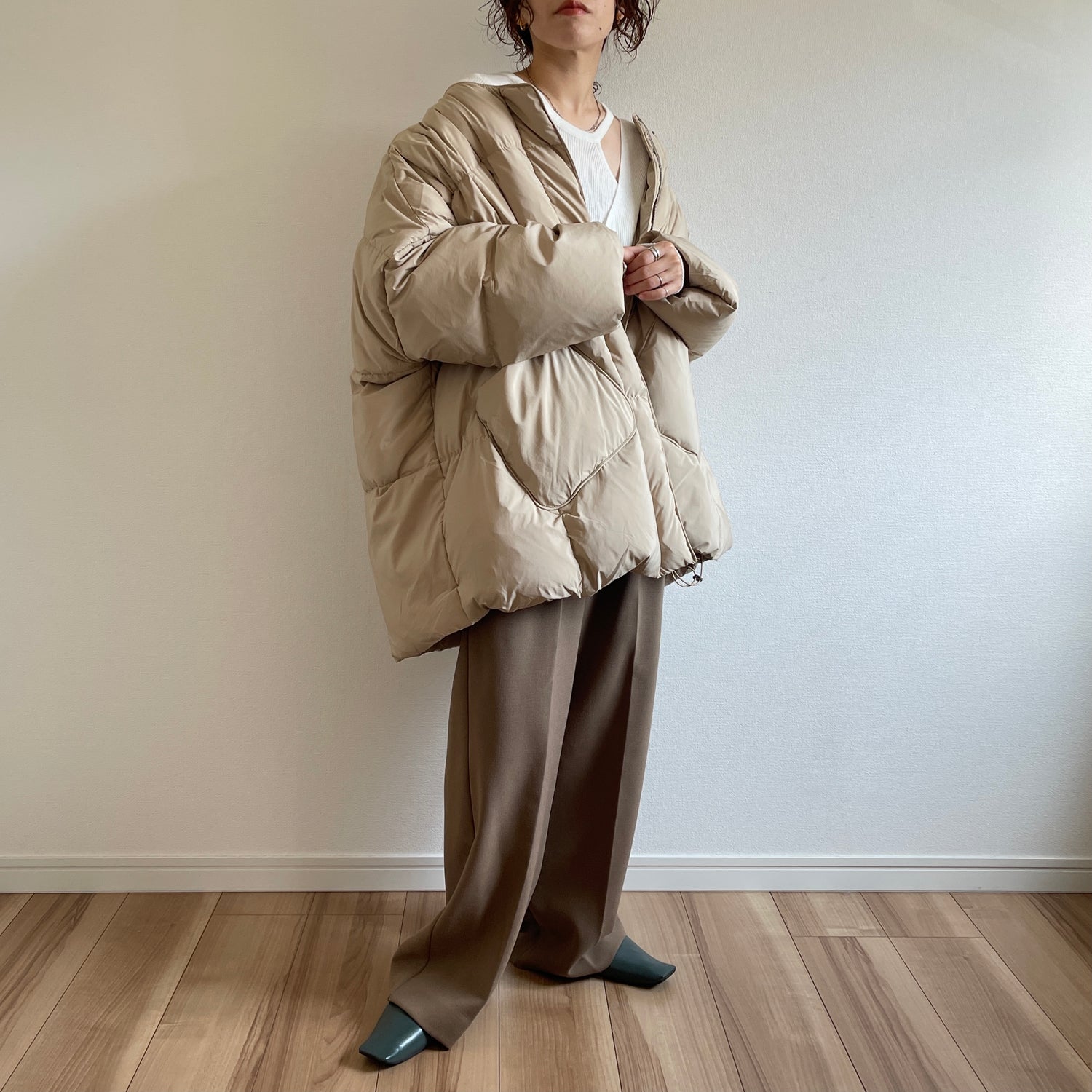 perfect silhouette down coat muffler set / beige （パーフェクト