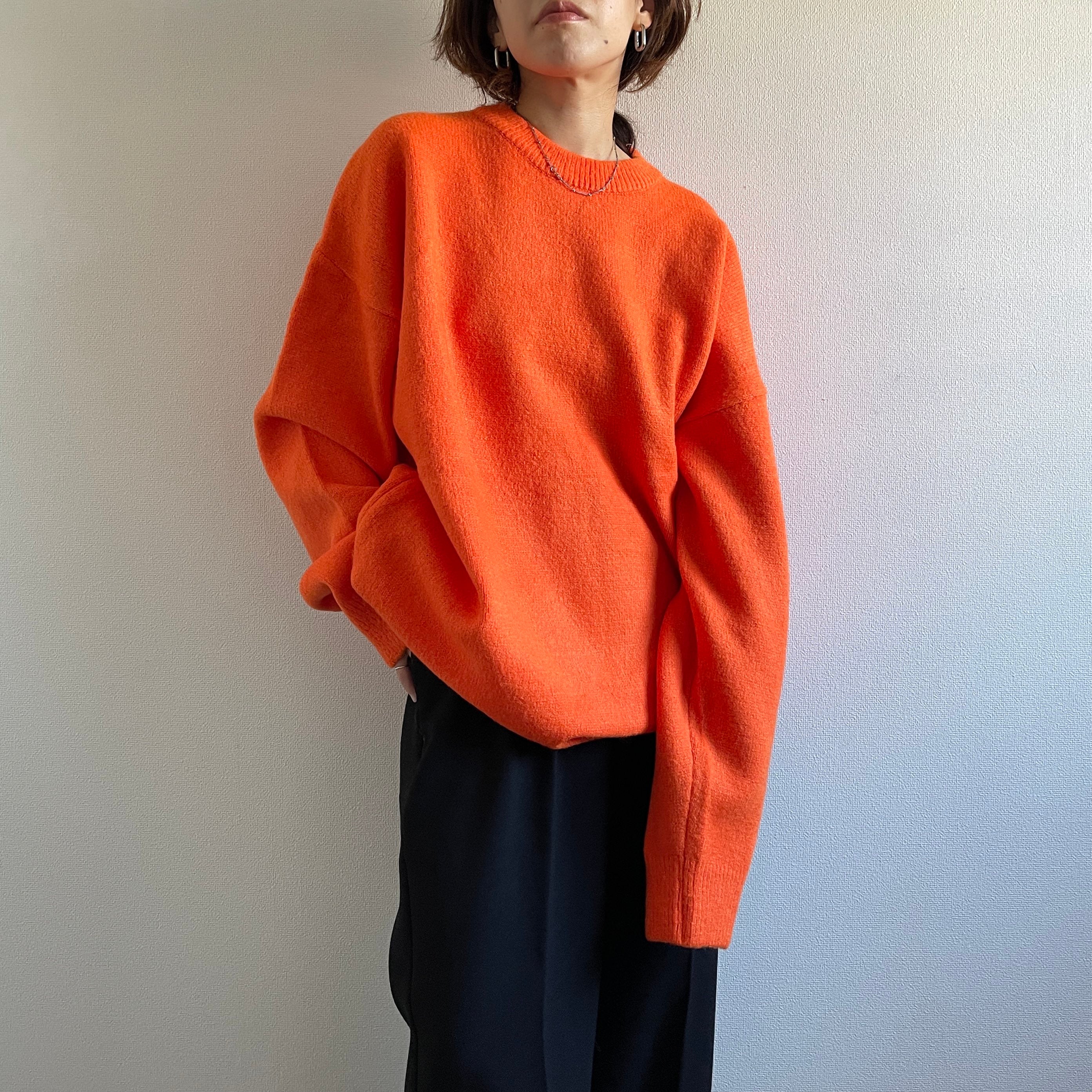 over size loose knit / orange （オーバーサイズルーズニット 