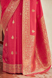 Dark Peach Super Soft Banarasi Silk Saree - asvaar - Color_Pink, Fabric_Super Soft Banarasi Silk, New