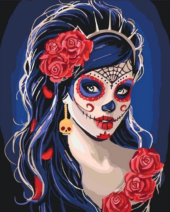 Pintura por numeros Maquillaje de Catrina Mexicana - Cuadro para pintar –  Hola Hobby
