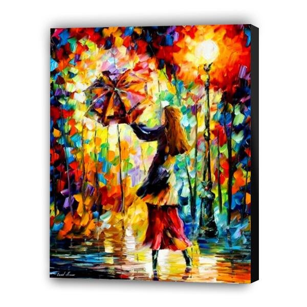 Pintura por numeros "Mujer con paraguas multicolor" - Cuadro para pintar Hola Hobby