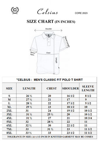 MEN'S POLO SIZE CHART