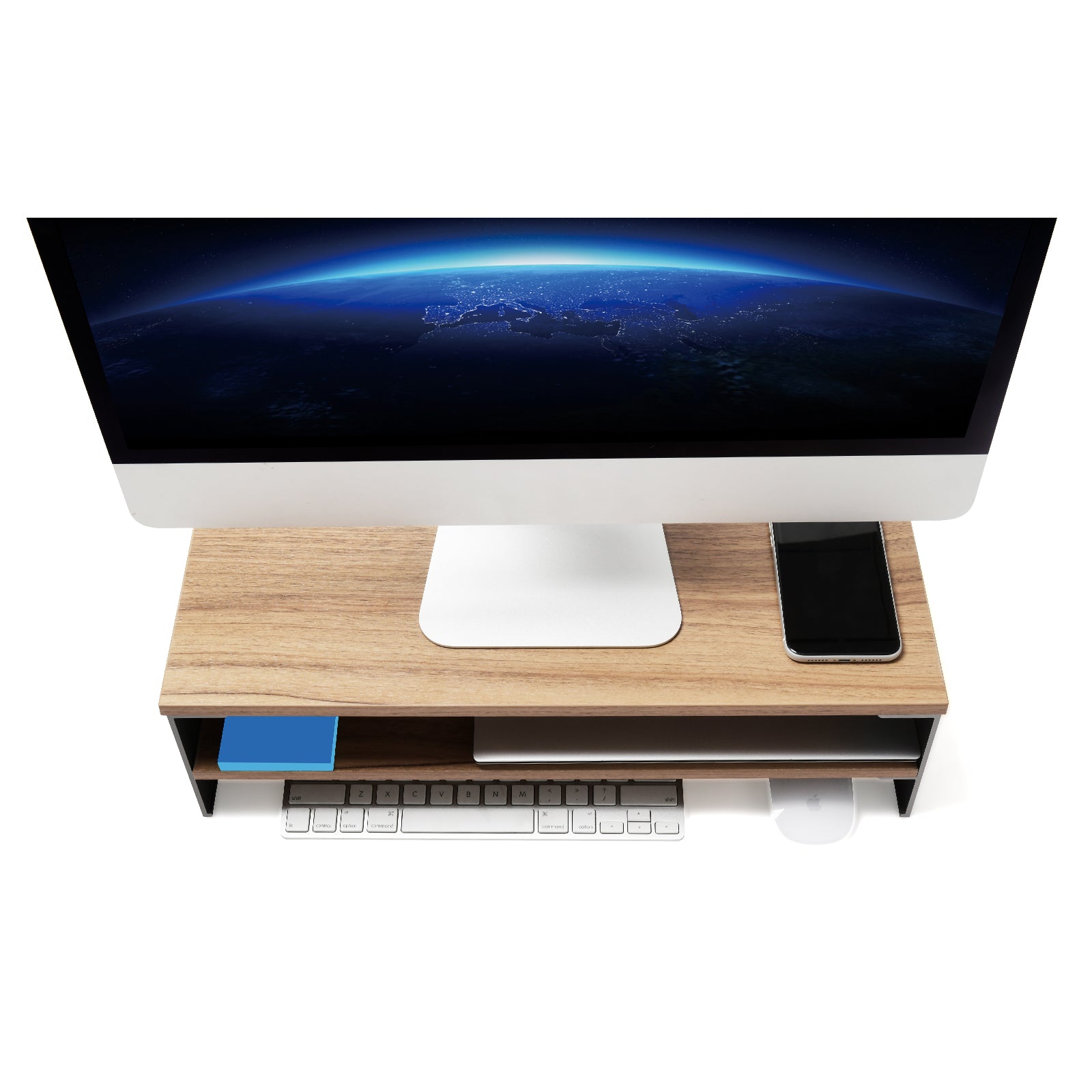 bamboo desk shelf