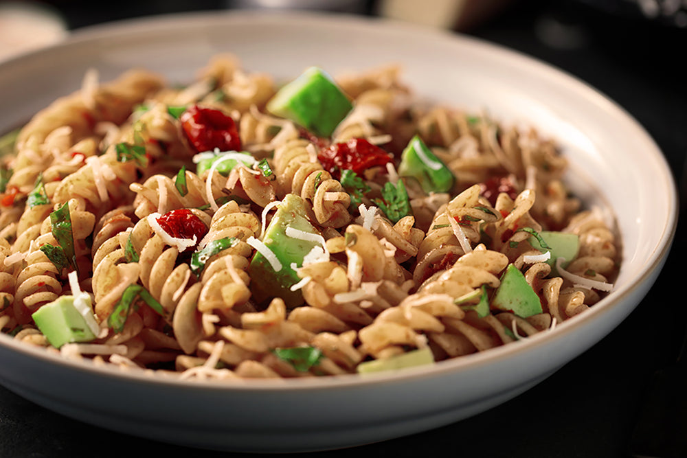 Tomato and avocado pasta