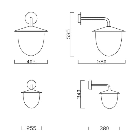 size description lamp GA371