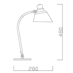 Size description table lamp GA5