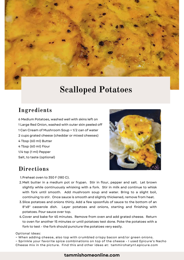 Scalloped Potatoes - Tammi's Home Online