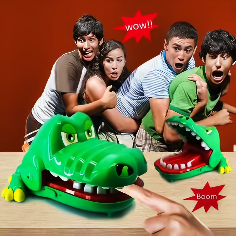 Jeu de Société Électrique Crocodile Dentiste pour Enfant - ZGEER - Shark  Attack - Bleu