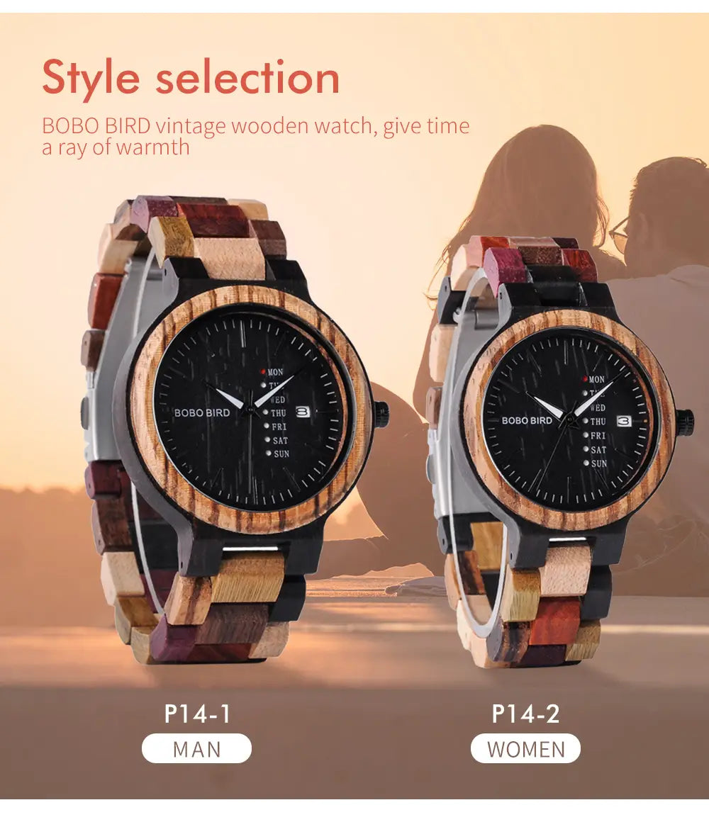 Montres Quartz en bois pour couple