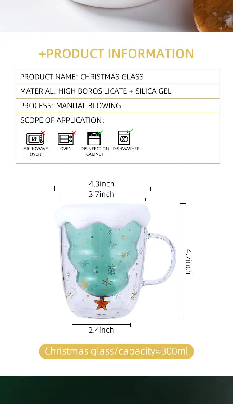 Tasse de noël verre Anti-échaudage