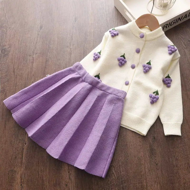 Ensemble tricoté doux pour petite Fille