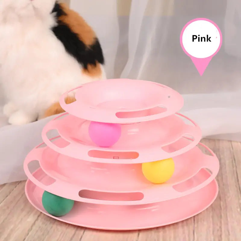 Jouet Tour multi-plateaux avec balles pour chat