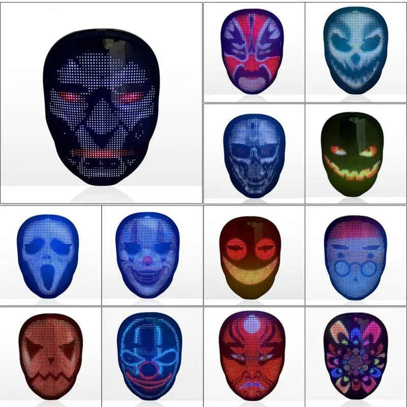 Cosplay Masque scintillant LED multicolore