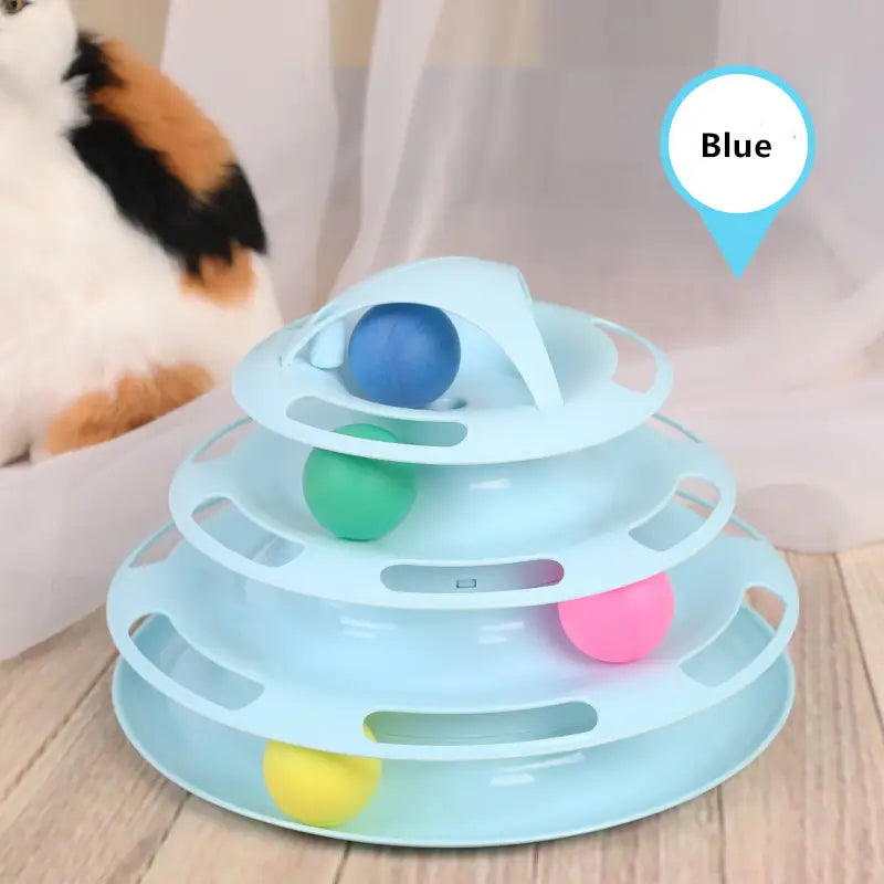 Jouet Tour multi-plateaux avec balles pour chat