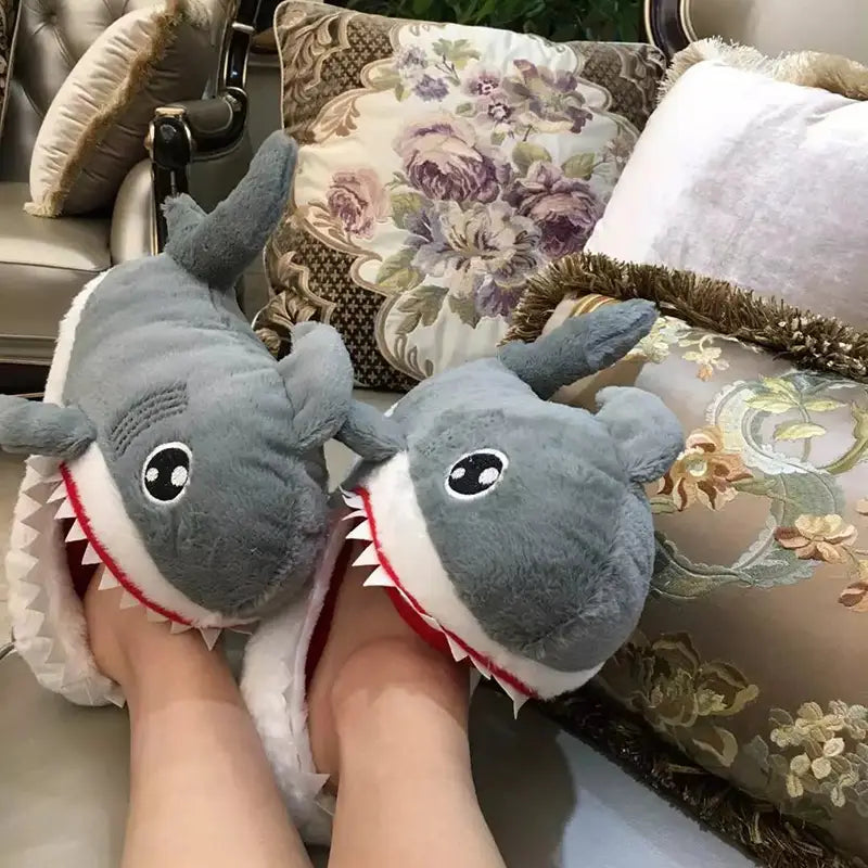 Chaussons Peluche Chauds Requins Enjouet