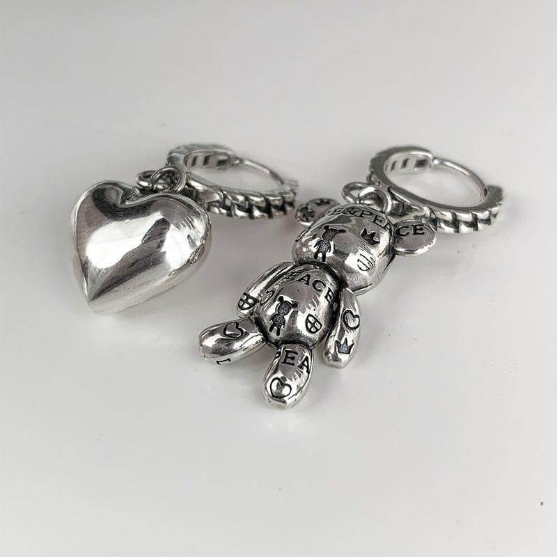 Boucles d’oreilles Argent Nounours D’amour