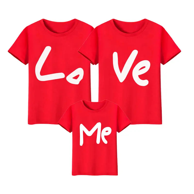 Tenues coordonnées Famille T-shirt 100% Coton Love