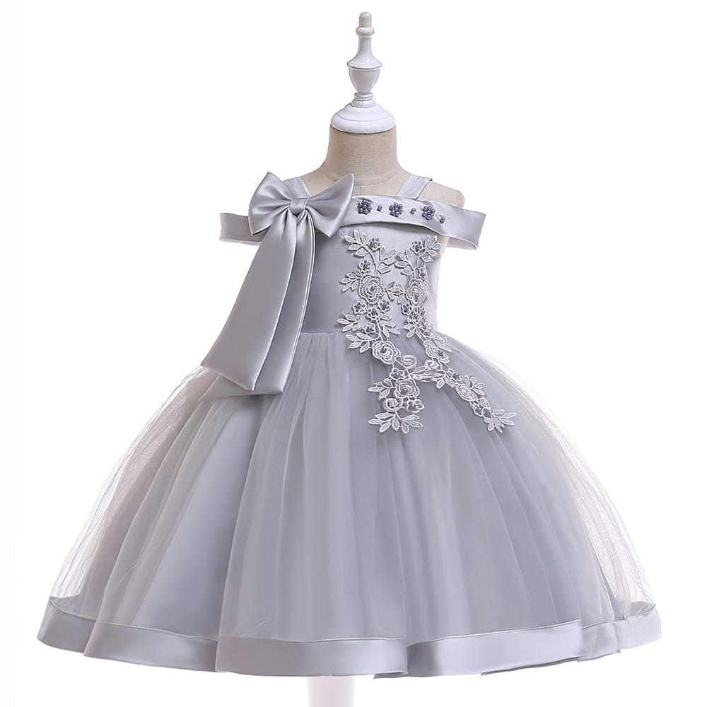 Robe de Princesse pour Fille Brodée et Élégante à Fleurs