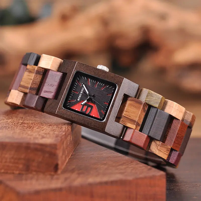 Montre-bracelet Quartz en bois pour femmes